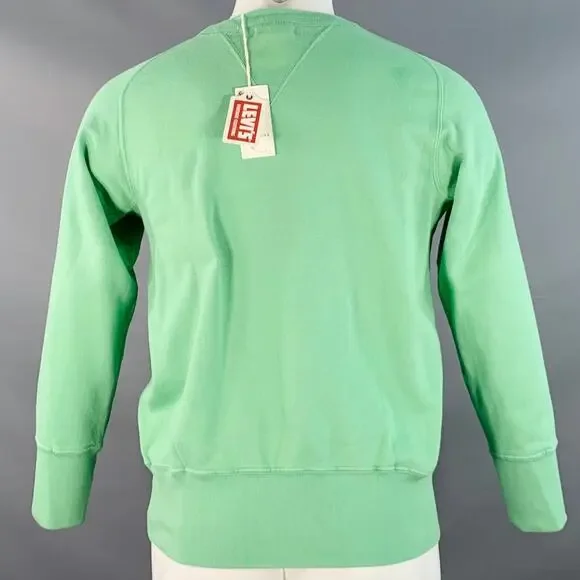 LEVI'S VINTAGE Size S Leaf Green Cotton Crew Neck Sweatshirt